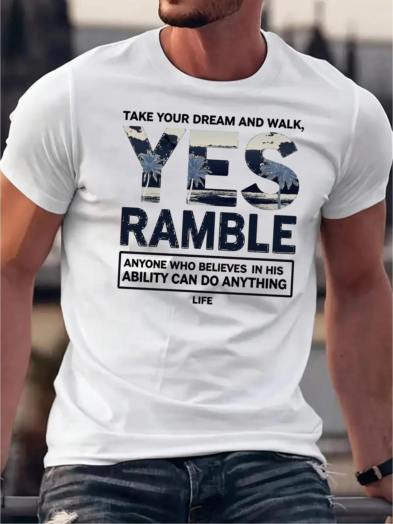 Вдохновляющая футболка с принтом Yes Ramble - Черная смесовая хлопковая ткань S
Вдохновляющая футболка с принтом Yes Ramble - Черная смесовая хлопковая ткань S