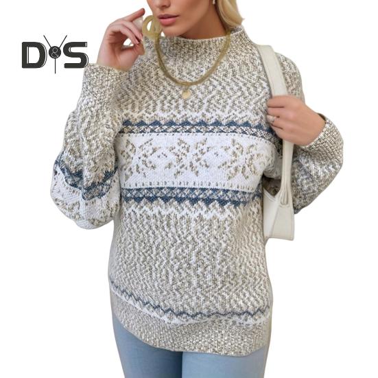 Зимний женский рождественский свитер с полувысоким воротником, цветной узор в виде снежинок, длинный рукав, трикотаж, толстый теплый новогодний свитер S абрикосовый
Зимний женский рождественский свитер с полувысоким воротником, цветной узор в виде снежинок, длинный рукав, трикотаж, толстый теплый новогодний свитер S абрикосовый