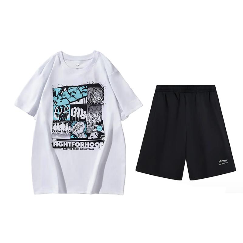 Li Ning Комплект спортивно-повседневный с принтом, свободный, с круглым вырезом, с коротким рукавом, унисекс, Белый Черный AHSUA27-1+AKSV291-1 S
Li Ning Комплект спортивно-повседневный с принтом, свободный, с круглым вырезом, с коротким рукавом, унисекс, Белый Черный AHSUA27-1+AKSV291-1 S