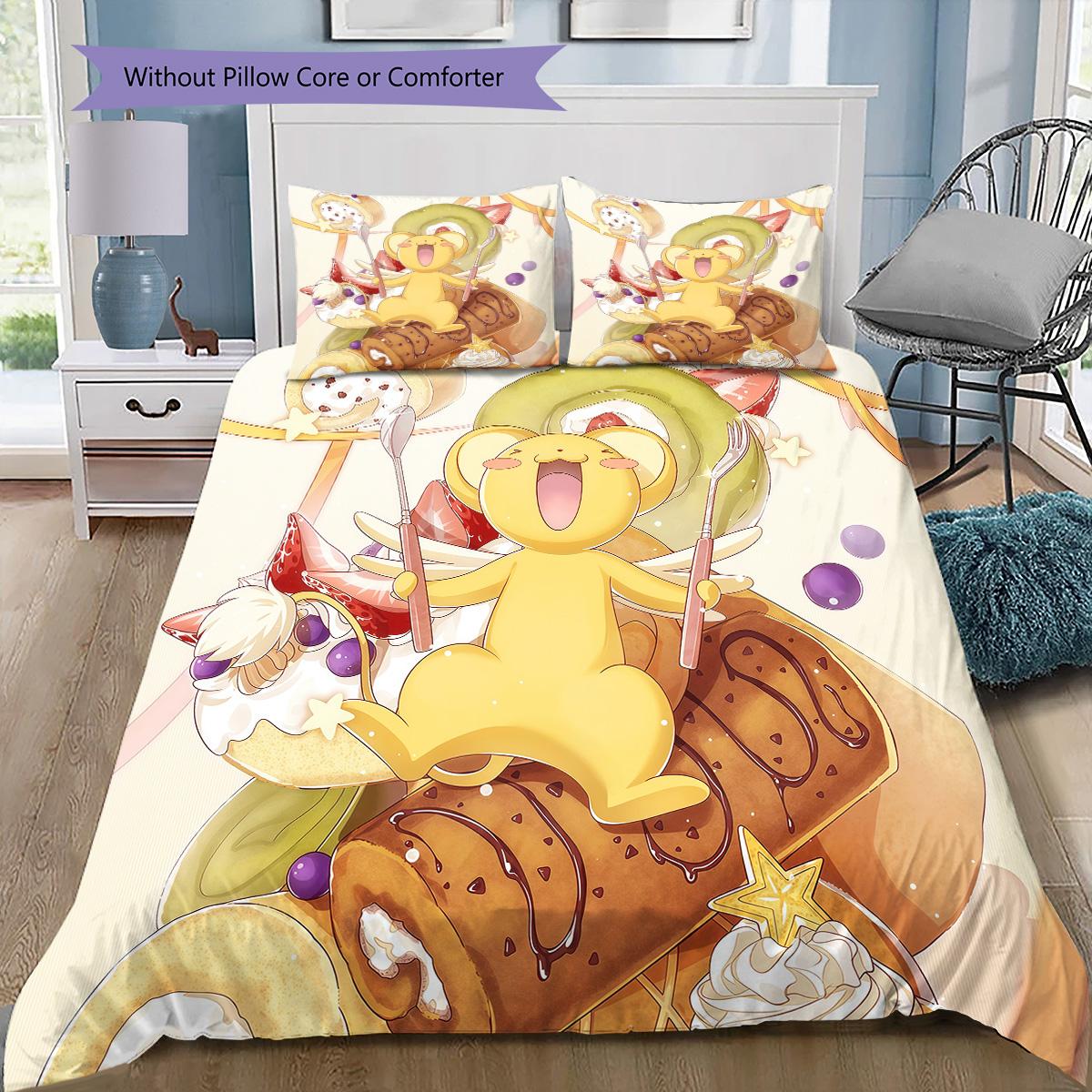 Cardcaptor Sakura Kero Theme Bedding Set, 1 Duvet Cover & 2 Pillowcases, Suitable for Home Decor, Ideal Gift for Anime Fans 135x200cm
Cardcaptor Sakura Kero Theme Bedding Set, 1 Duvet Cover & 2 Pillowcases, Suitable for Home Decor, Ideal Gift for Anime Fans 135x200cm