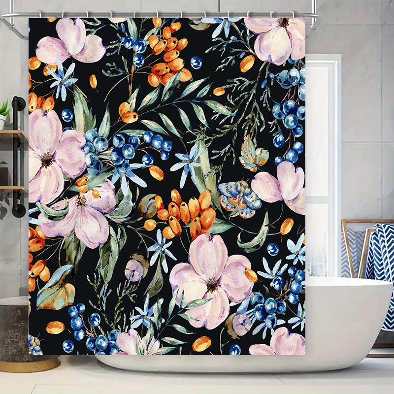 Watercolor Floral Print Shower Curtain, Luxury Home Decor Bath Mat Liner, 3D High Definition Printing Waterproof, Flower Decorat W60H190(CM)-1 Pcs
Watercolor Floral Print Shower Curtain, Luxury Home Decor Bath Mat Liner, 3D High Definition Printing Waterproof, Flower Decorat W60H190(CM)-1 Pcs