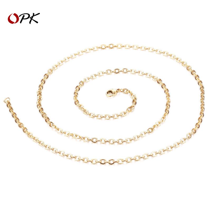 European & American Style Titanium Steel Couple Matching Necklace - Versatile Stainless Steel Personality O-Chain Design Gold, 2mm Width, 45cm + 5cm Extension
European & American Style Titanium Steel Couple Matching Necklace - Versatile Stainless Steel Personality O-Chain Design Gold, 2mm Width, 45cm + 5cm Extension