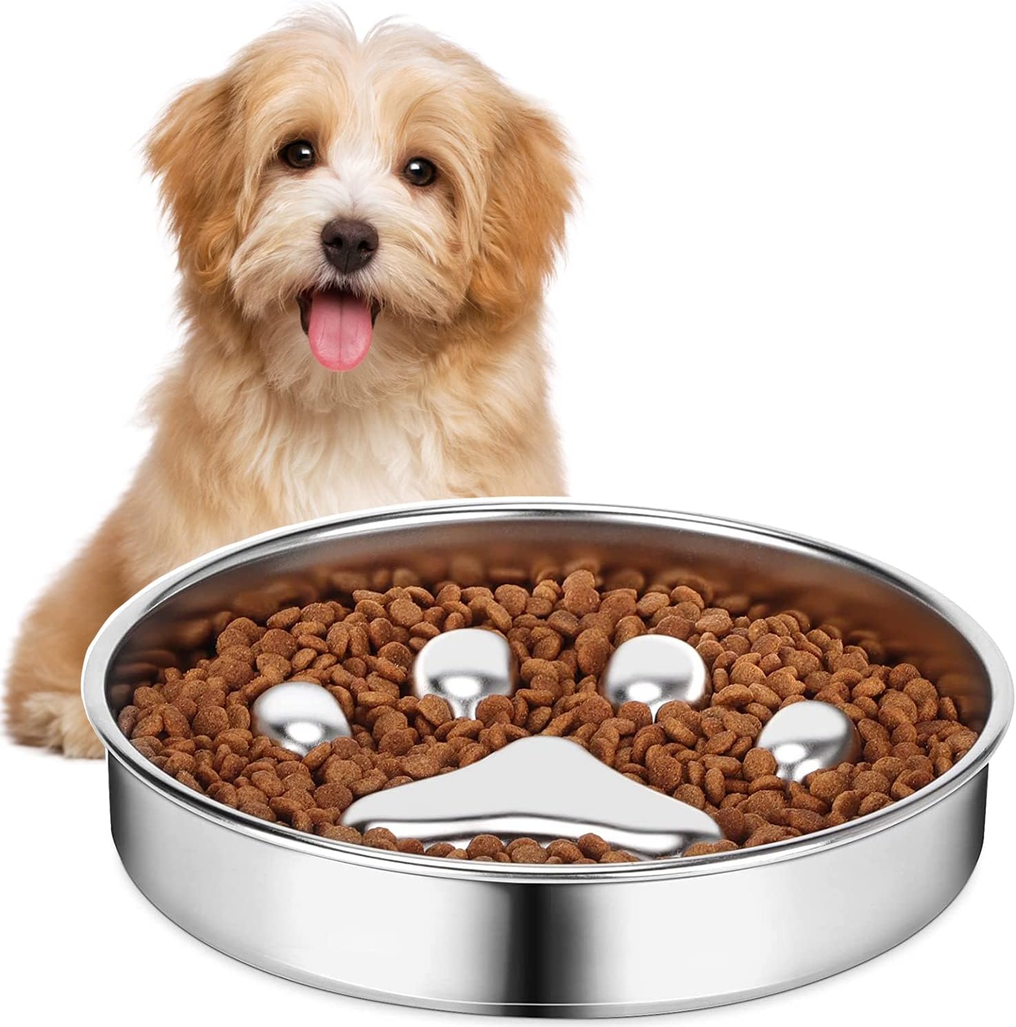 Slow Feeder Dog Bowl Stainless Steel, 2 Cups Metal Non-Slip Dog Food Bowls, Dog Water Bowl for Small & Medium Sized Dogs
Slow Feeder Dog Bowl Stainless Steel, 2 Cups Metal Non-Slip Dog Food Bowls, Dog Water Bowl for Small & Medium Sized Dogs