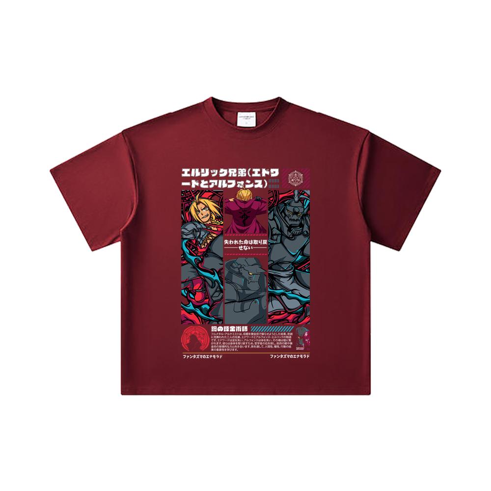 260 GSM Double Yarn 32 Count 100% Cotton Fullmetal Alchemist V3 Print Unisex Heavy Cotton T Shirt 2XL вина червоного кольору
260 GSM Double Yarn 32 Count 100% Cotton Fullmetal Alchemist V3 Print Unisex Heavy Cotton T Shirt 2XL вина червоного кольору