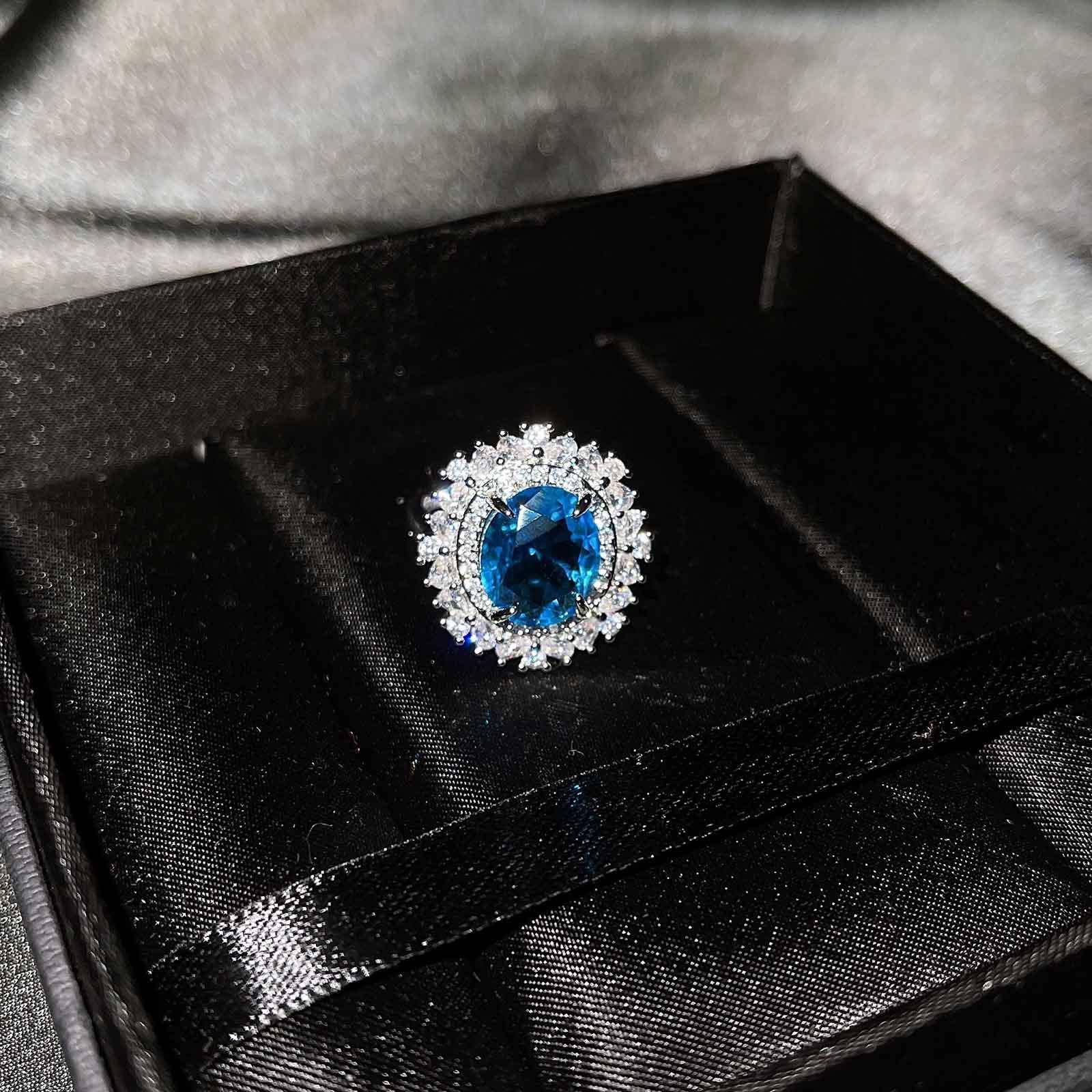 Inlaid sea blue high imitation topaz ring citrine stud earrings necklace opening adjustable
Inlaid sea blue high imitation topaz ring citrine stud earrings necklace opening adjustable