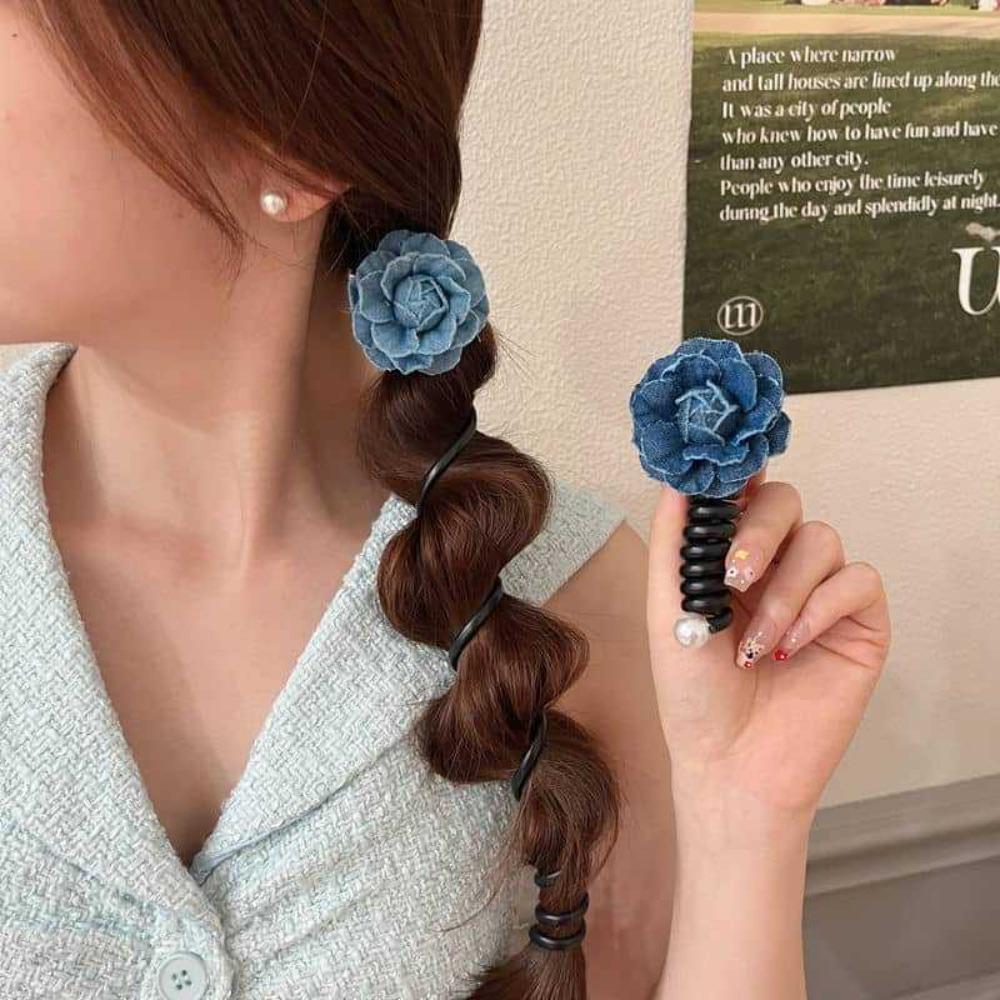 Flower Bubble Braid Hair Tie Denim Crooked Hair Loop Fashion Spiral Coil Hairbands Daily темно-синий
Flower Bubble Braid Hair Tie Denim Crooked Hair Loop Fashion Spiral Coil Hairbands Daily темно-синий