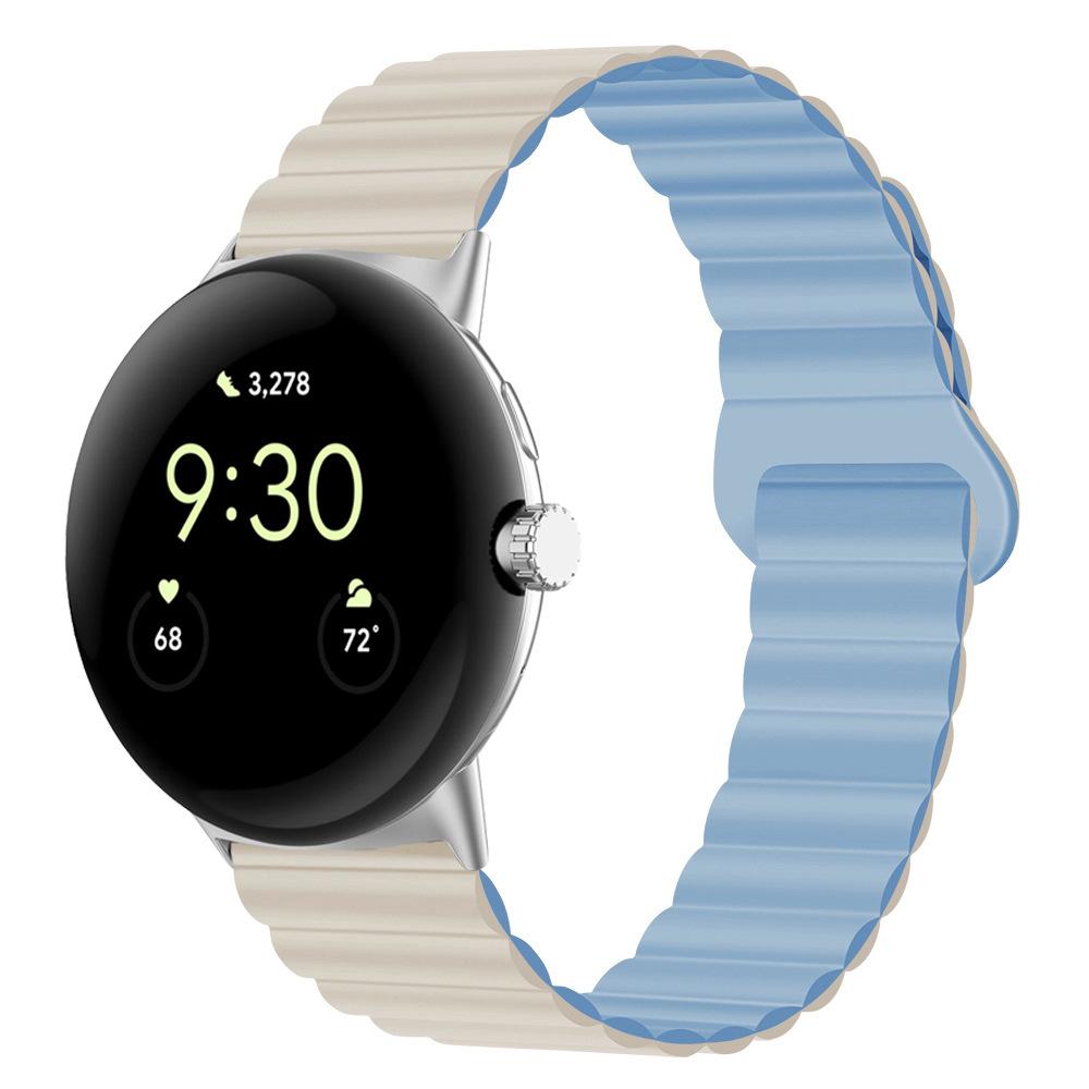 For Google Pixel Watch 2/Pixel Watch Dual-Color Silicone Replacement Strap 20mm Adjustable Magnetic Closure Watch Band Midnight Blue
For Google Pixel Watch 2/Pixel Watch Dual-Color Silicone Replacement Strap 20mm Adjustable Magnetic Closure Watch Band Midnight Blue