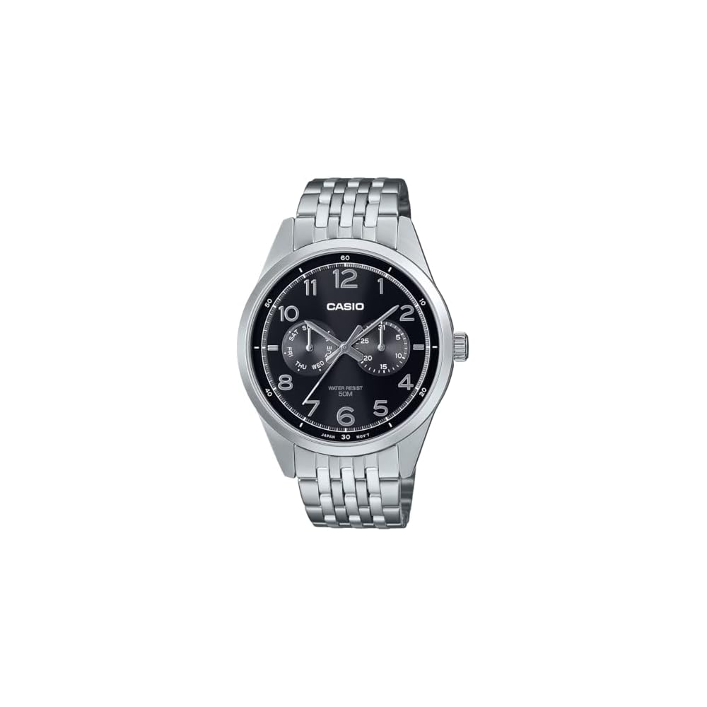 Casio Standard Quartz Men s Watch MTP-E340D-1AV Multi-Calendar 7-Link Band Silver Black
Casio Standard Quartz Men s Watch MTP-E340D-1AV Multi-Calendar 7-Link Band Silver Black