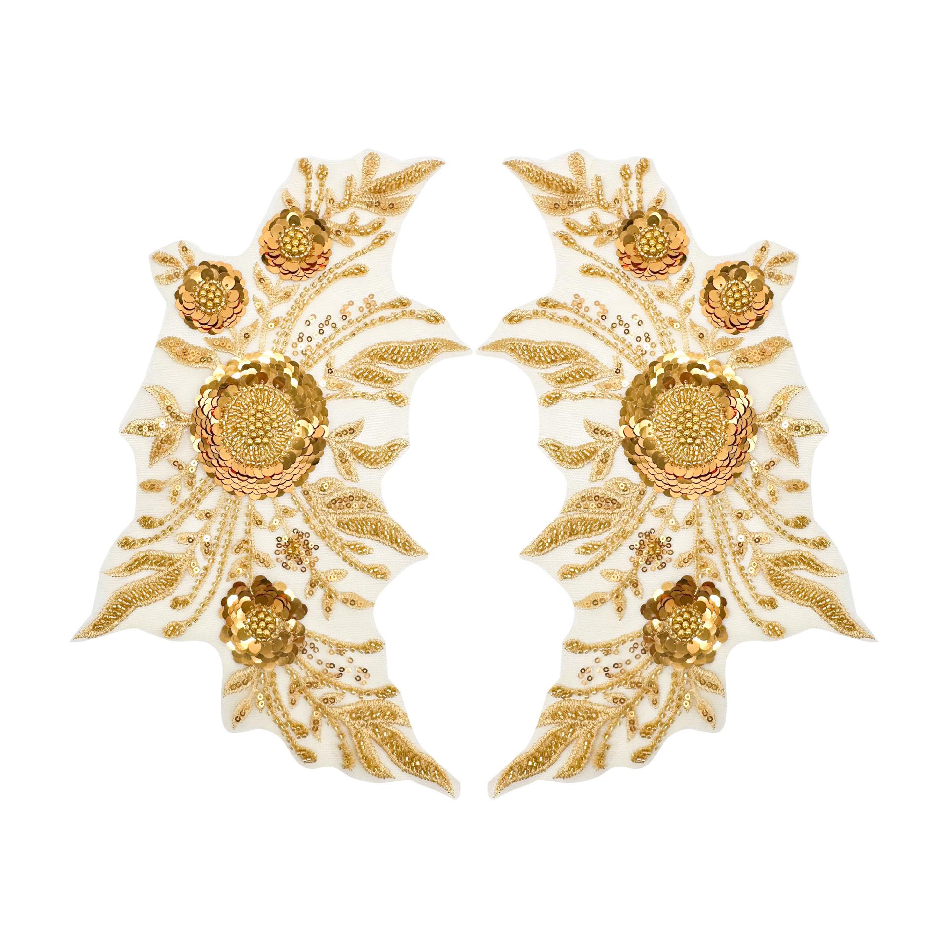 Fashion Mesh Sequined Flower Cloth Sticker Dress Wedding Stage Performance Clothing Clothing Accessories Lace Embroidery Sticker H8083 gold pair
Fashion Mesh Sequined Flower Cloth Sticker Dress Wedding Stage Performance Clothing Clothing Accessories Lace Embroidery Sticker H8083 gold pair