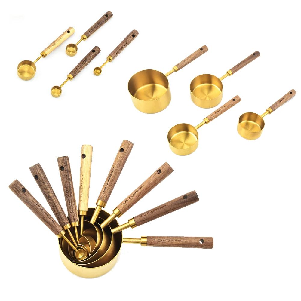 Metal Measuring Cups Set with Wooden Handle Kitchen Measure Cup Spoon Set Stainless Steel Stackable Gold Bar Baking Tools
Metal Measuring Cups Set with Wooden Handle Kitchen Measure Cup Spoon Set Stainless Steel Stackable Gold Bar Baking Tools