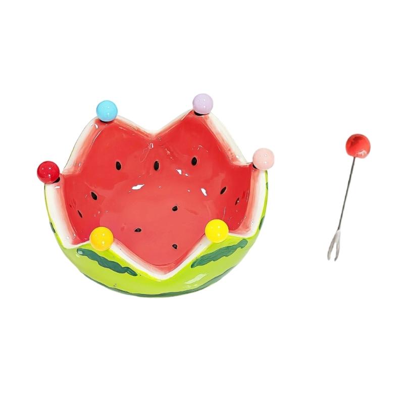 Барвиста миска для подачі десерту Кавун 6 виделок з нержавіючої сталі Елегантний керамічний посуд Для прийому гостей Захід на відкритому повітрі червоний
Барвиста миска для подачі десерту Кавун 6 виделок з нержавіючої сталі Елегантний керамічний посуд Для прийому гостей Захід на відкритому повітрі червоний