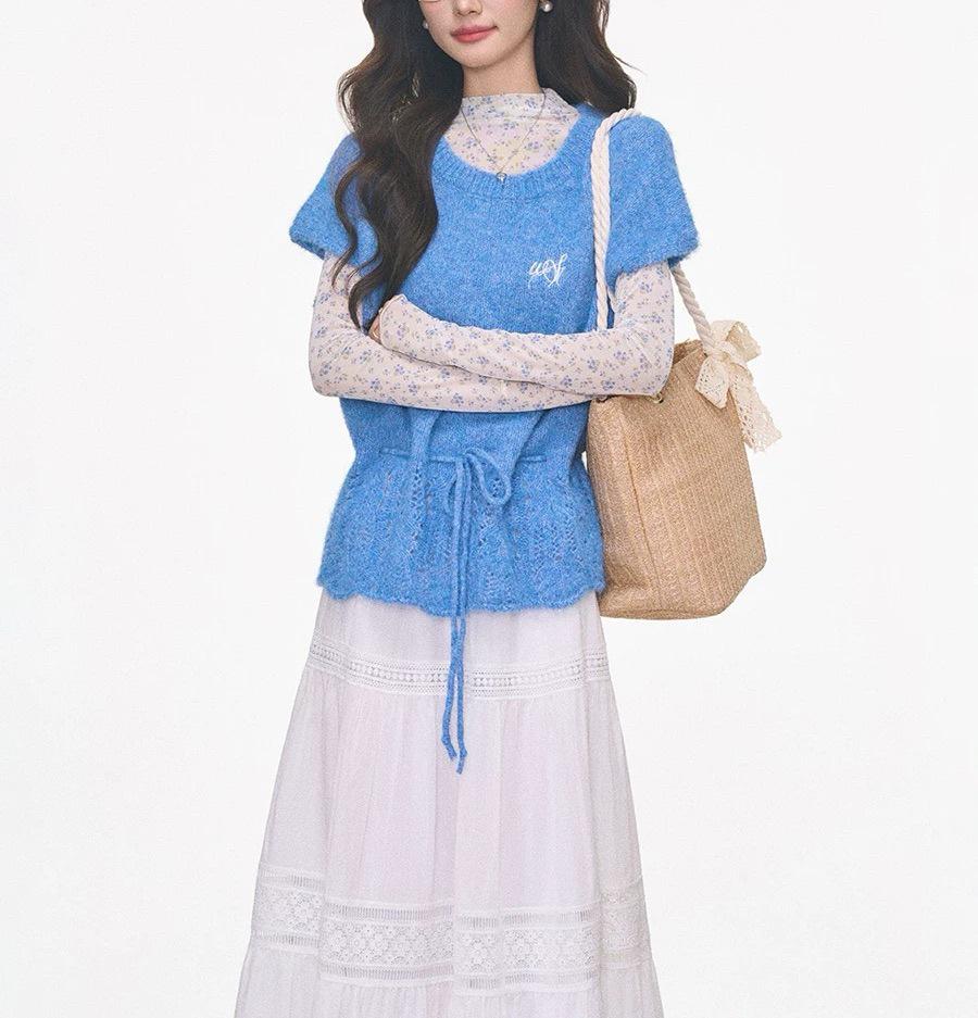 Women s Knitted Short-Sleeve Top, Puff Sleeve Sweater, Floral Mesh Layer, & Long Skirt Set One Size
Women s Knitted Short-Sleeve Top, Puff Sleeve Sweater, Floral Mesh Layer, & Long Skirt Set One Size
