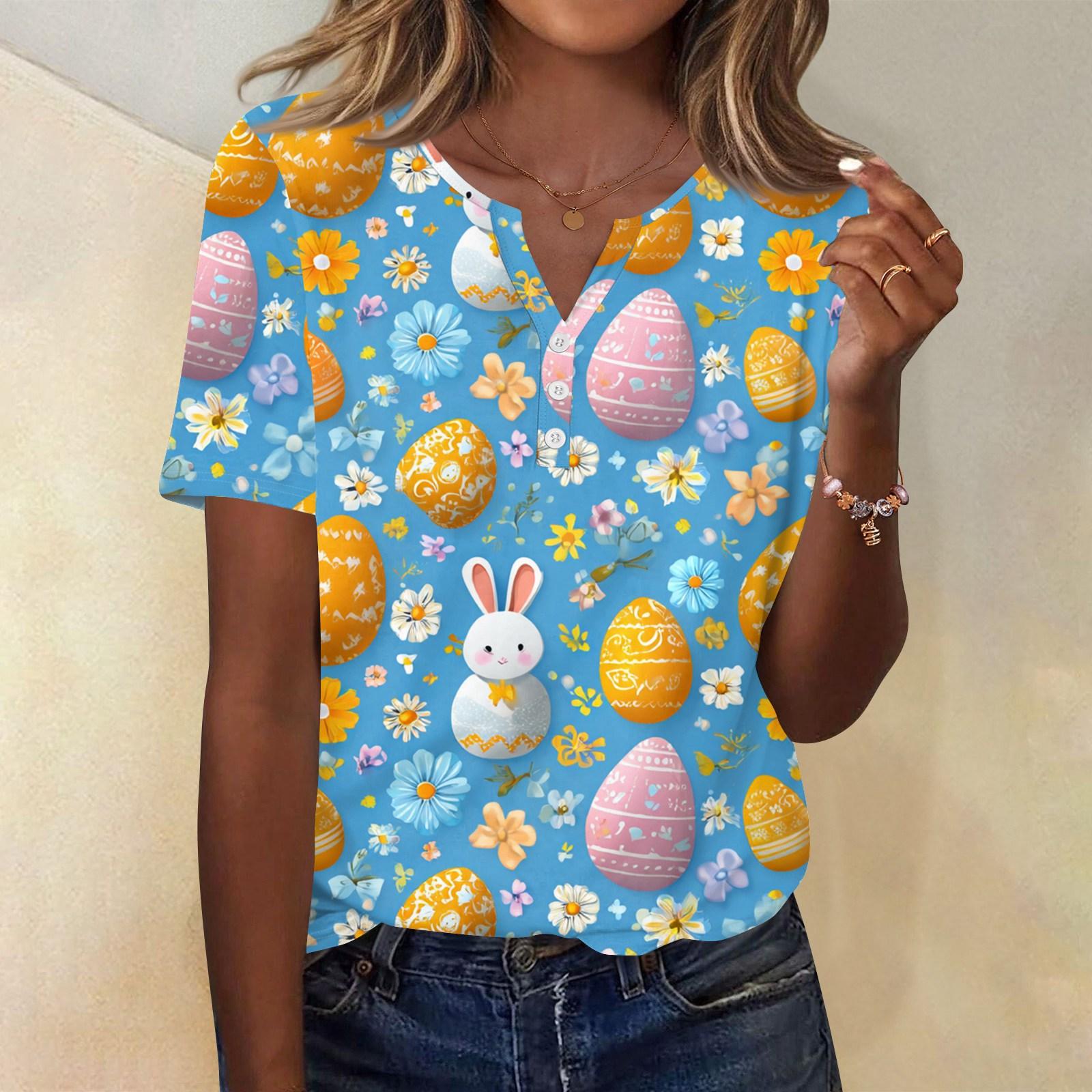 Жіноча футболка з принтом і ґудзиком, з коротким рукавом, щоденна мода на вихідні, базовий V-подібний виріз, звичайний топ XL небо синє кольору
Жіноча футболка з принтом і ґудзиком, з коротким рукавом, щоденна мода на вихідні, базовий V-подібний виріз, звичайний топ XL небо синє кольору