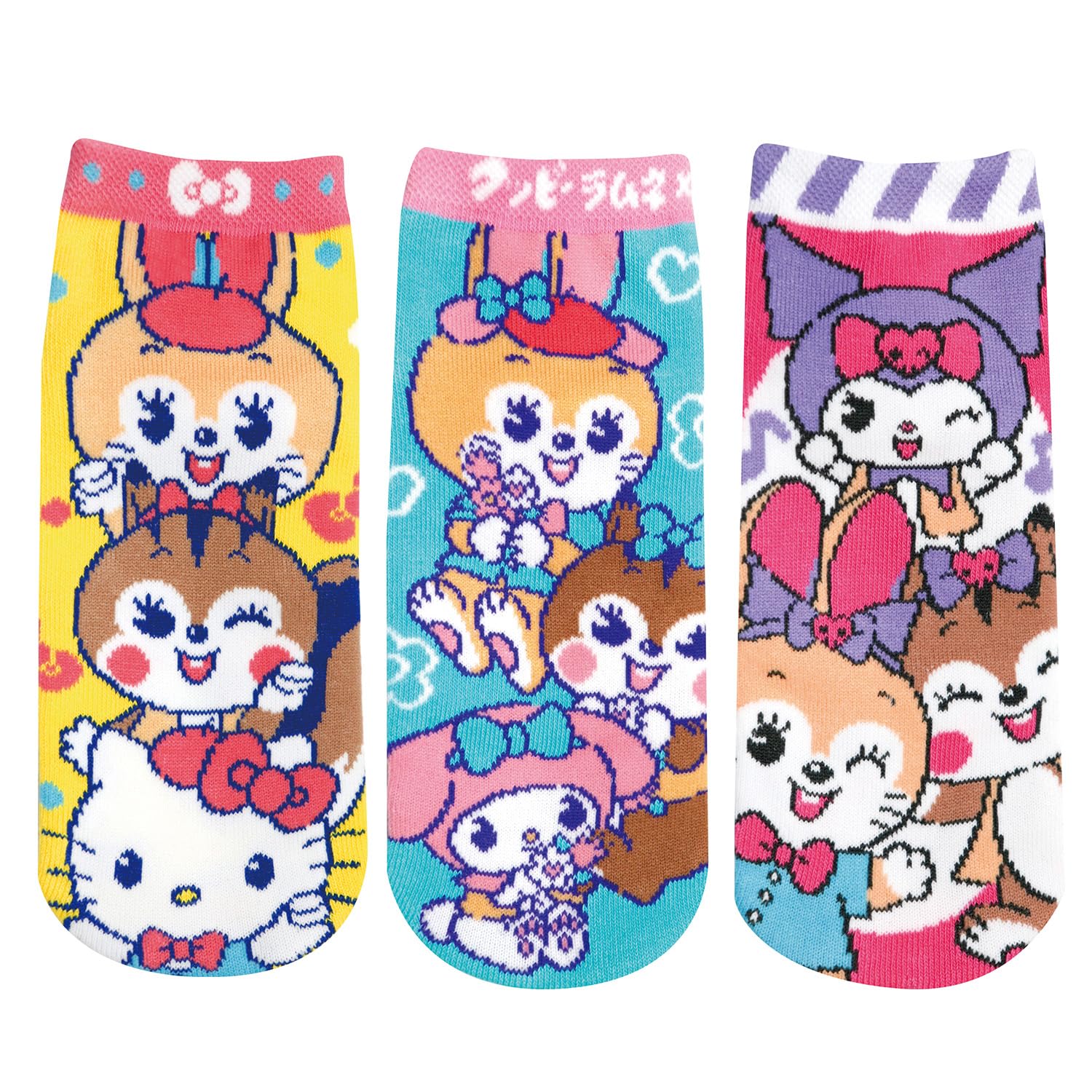 Set of 3 Cuppy Ramune x Sanrio Characters Hello socks Kitty/My Melody/Kuromi
Set of 3 Cuppy Ramune x Sanrio Characters Hello socks Kitty/My Melody/Kuromi