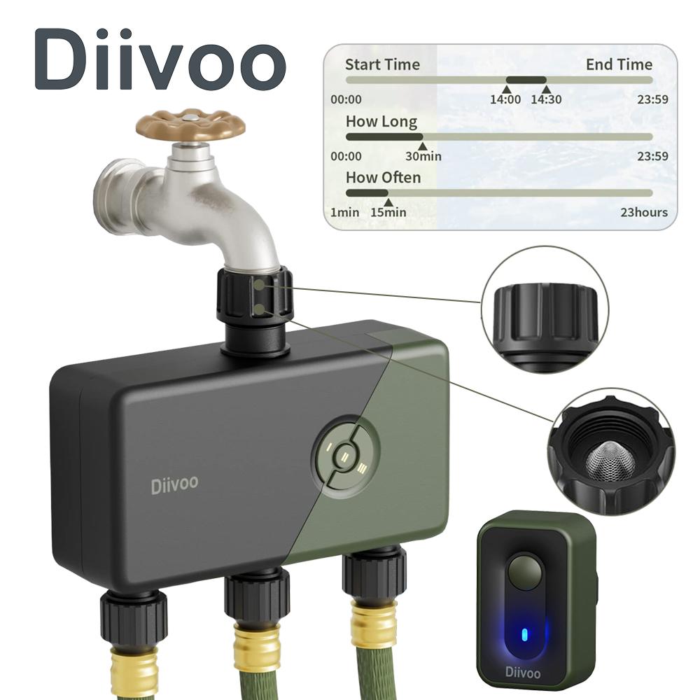 Таймер полива Wi-Fi зоны Diivoo 1/2/3 с задержкой дождя, интеллектуальная циклическая система орошения для полива садового газона, поддержка Alexa
Таймер полива Wi-Fi зоны Diivoo 1/2/3 с задержкой дождя, интеллектуальная циклическая система орошения для полива садового газона, поддержка Alexa