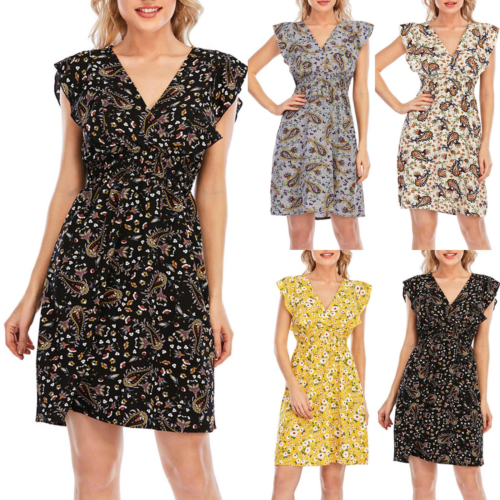 Модное женское шифоновое платье без рукавов с v-образным вырезом и принтом, пляжное платье
Модное женское шифоновое платье без рукавов с v-образным вырезом и принтом, пляжное платье