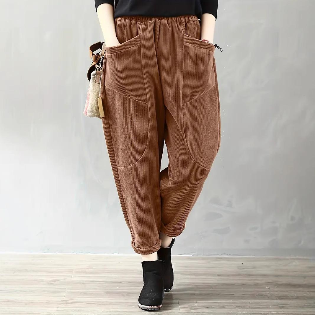 Single-layer Corduroy Harem Pants for Spring and Summer, Solid-coloured Literary and Retro Women s Loose-fitting Pocket Casual Trousers XXL коричневий
Single-layer Corduroy Harem Pants for Spring and Summer, Solid-coloured Literary and Retro Women s Loose-fitting Pocket Casual Trousers XXL коричневий