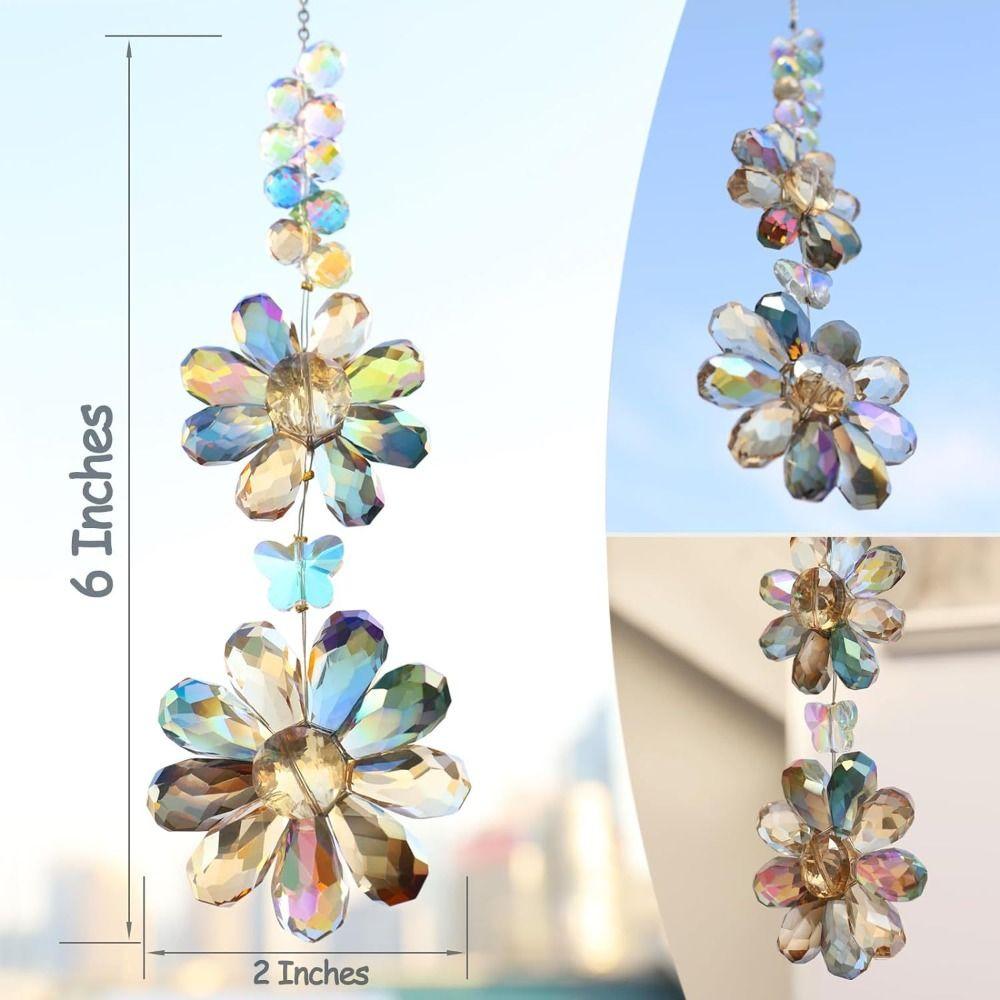 Hanging Crystal Flower Suncatcher 3D Tail Wind Spinner Garden Decor Rainbow Maker Home Decor Style A
Hanging Crystal Flower Suncatcher 3D Tail Wind Spinner Garden Decor Rainbow Maker Home Decor Style A