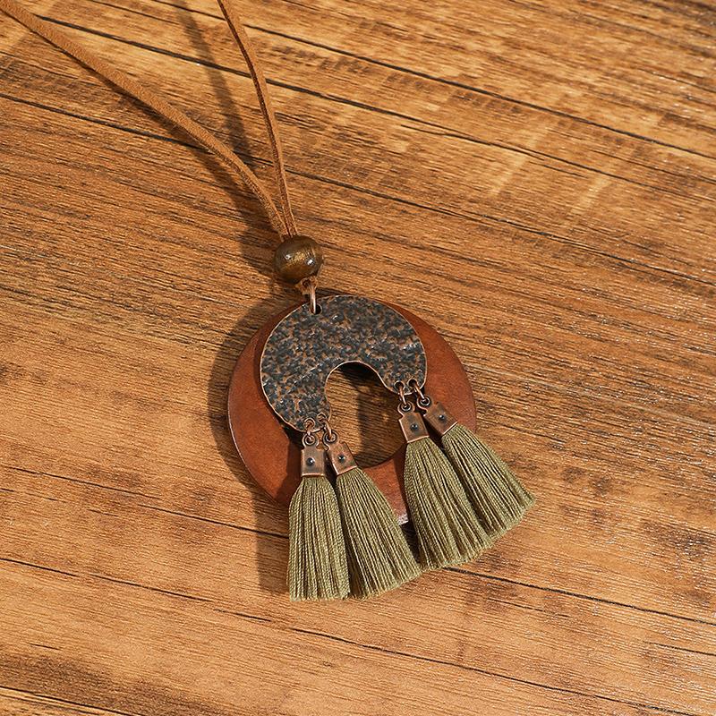 Bohemian Sweater Chain Choker Necklace For Women Round Wooden Boho Handmade Beads Tassel Metal Pendant Vintage Necklace Zircon
Bohemian Sweater Chain Choker Necklace For Women Round Wooden Boho Handmade Beads Tassel Metal Pendant Vintage Necklace Zircon