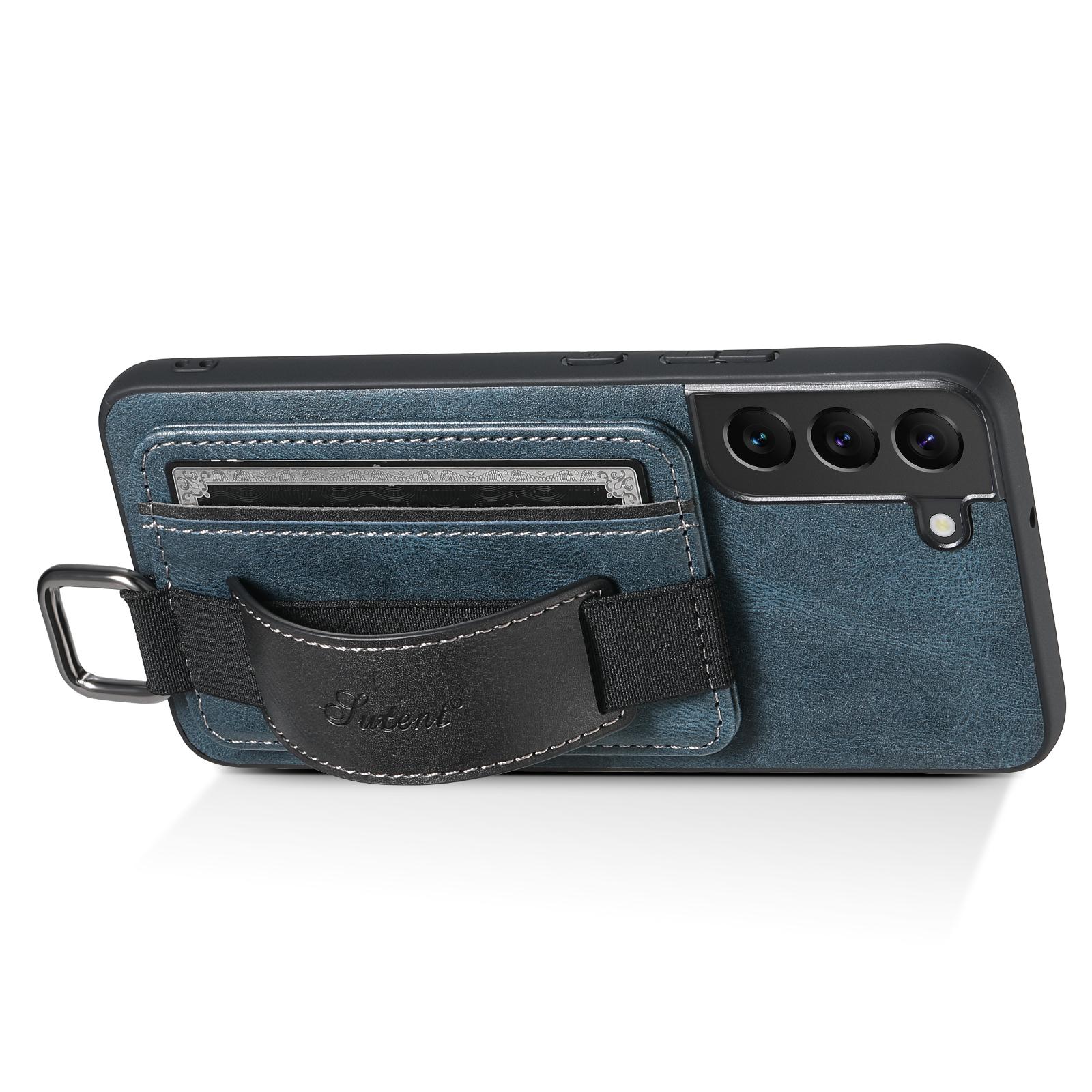 SUTENI H13 For Samsung Galaxy S22 5G Card Holder Leather Coated PC+TPU Case with Hand Strap Kickstand Phone Cover Blue
SUTENI H13 For Samsung Galaxy S22 5G Card Holder Leather Coated PC+TPU Case with Hand Strap Kickstand Phone Cover Blue