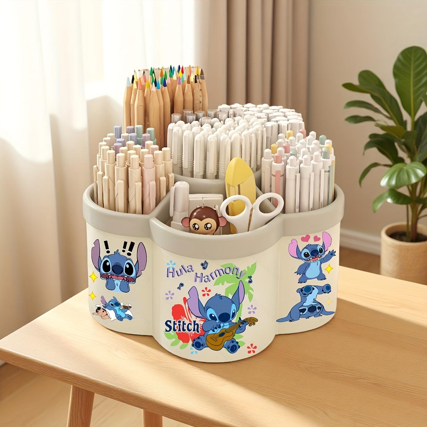 Disney Stitchs Cute Rotating Pen Holder Extra large Capacity Desktop Stationery Storage Box Pencil Cup with Multiple Storage Spaces Office and School
Disney Stitchs Cute Rotating Pen Holder Extra large Capacity Desktop Stationery Storage Box Pencil Cup with Multiple Storage Spaces Office and School