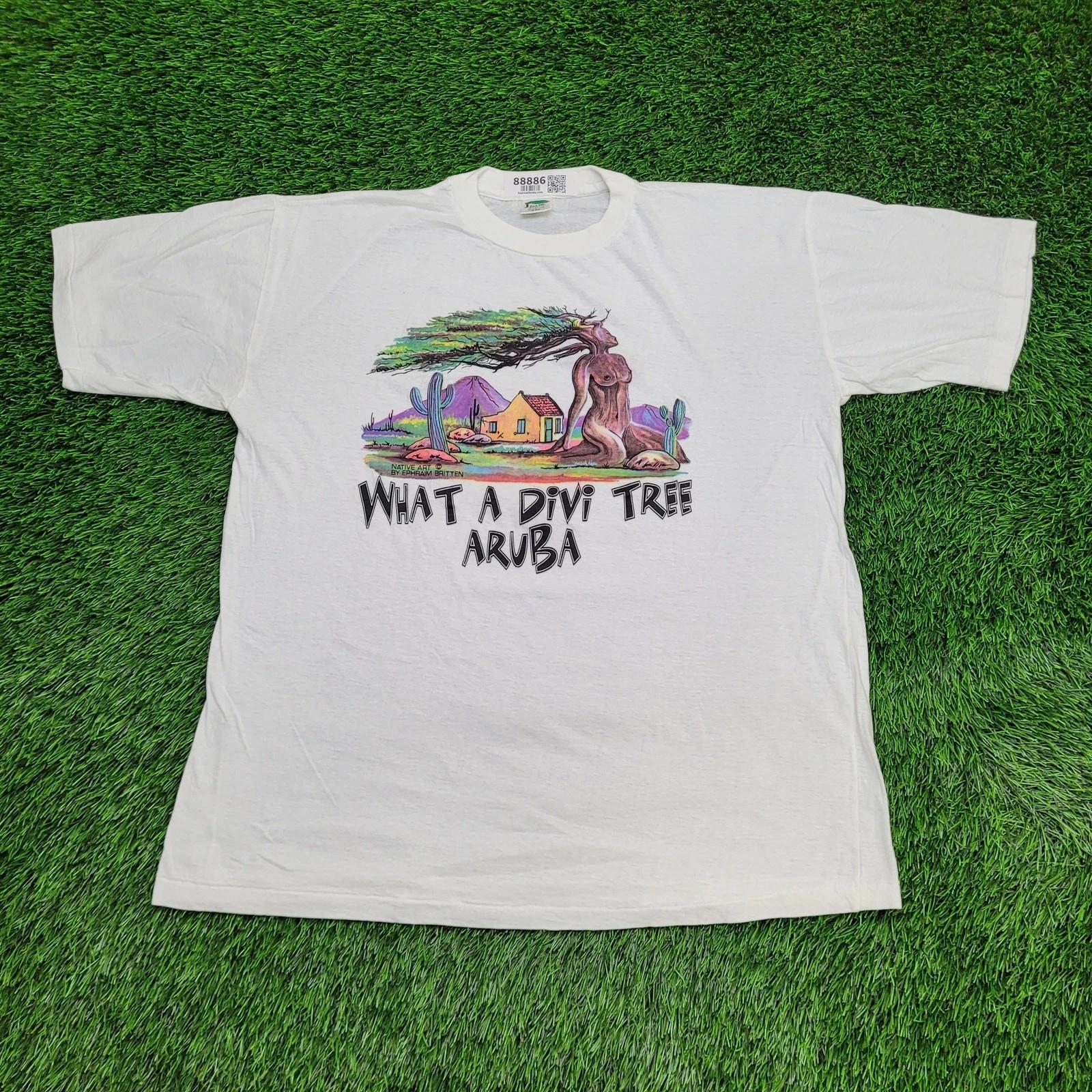 Vintage 90s Ephraim Britten Divi Tree T-Shirt Mens Large Surreal Aruba Art Tee L
Vintage 90s Ephraim Britten Divi Tree T-Shirt Mens Large Surreal Aruba Art Tee L