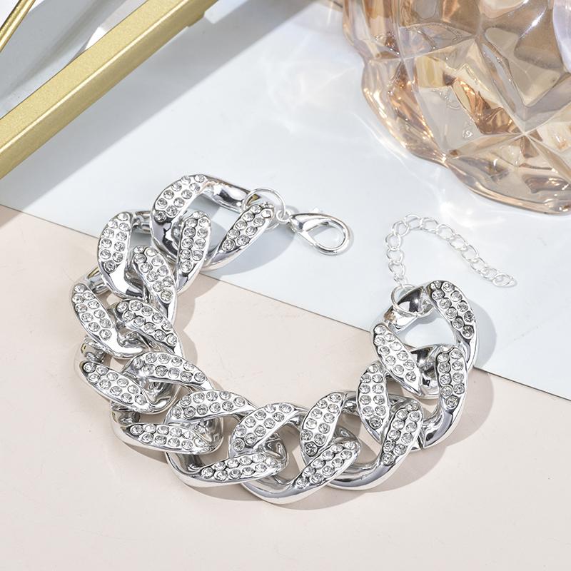 Fashion Big Wide Link Chain Bracelet Bangle For Women Rhinestone Crystal Paved Punk Hip-Hop Bracelets Zircon Gold Copper Color
Fashion Big Wide Link Chain Bracelet Bangle For Women Rhinestone Crystal Paved Punk Hip-Hop Bracelets Zircon Gold Copper Color