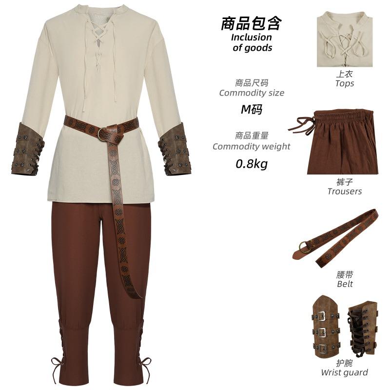 Halloween costume Renaissance medieval pirate shirt ankle pants stage costume 150
Halloween costume Renaissance medieval pirate shirt ankle pants stage costume 150