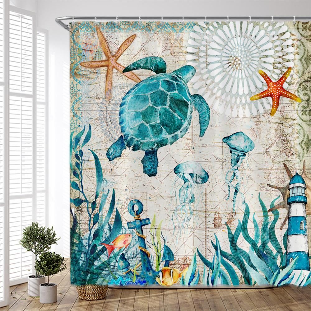 Mermaid Octopus Shower Curtain Set Abstract Ocean Nautical Fantasy Animals Tentacle Sea Turtle Bath Curtains Bathroom Decor Sets W60H190(CM)-1 Pcs
Mermaid Octopus Shower Curtain Set Abstract Ocean Nautical Fantasy Animals Tentacle Sea Turtle Bath Curtains Bathroom Decor Sets W60H190(CM)-1 Pcs
