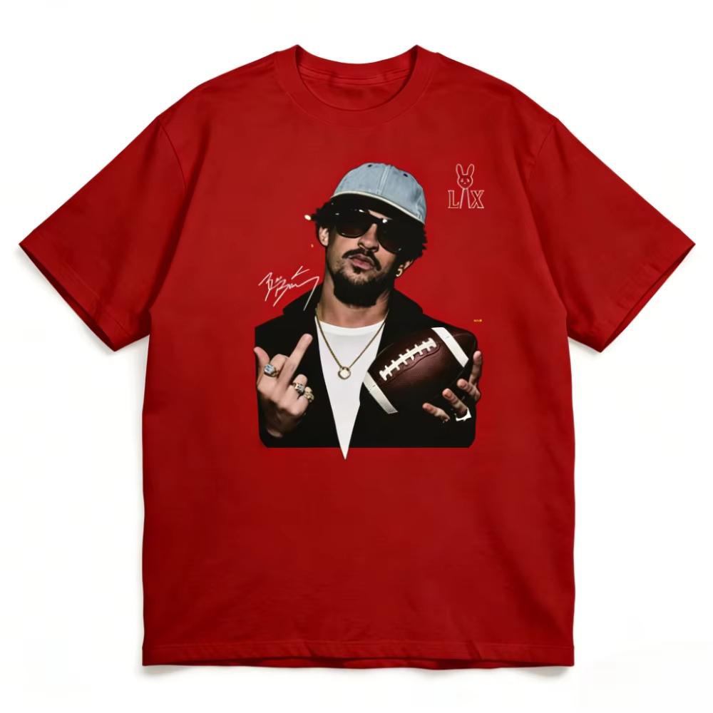 Unisex Super T Shirts Football Bowl Game Halftime Show Puerto Rican Rapper Bad Bunny Print Tees Premium Cotton Tops 4XL
Unisex Super T Shirts Football Bowl Game Halftime Show Puerto Rican Rapper Bad Bunny Print Tees Premium Cotton Tops 4XL