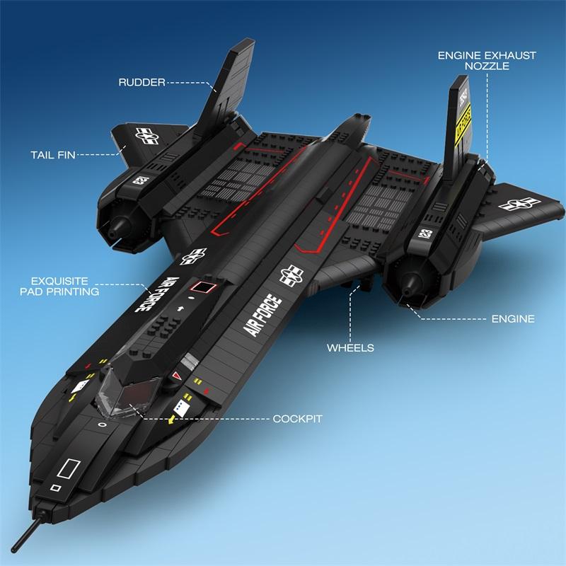 SR-71 Blackbird Fighter Building Blocks Air Force Reconnaissance Aircraft Plane Model Bricks Collection Display Kids Toys Gifts
SR-71 Blackbird Fighter Building Blocks Air Force Reconnaissance Aircraft Plane Model Bricks Collection Display Kids Toys Gifts