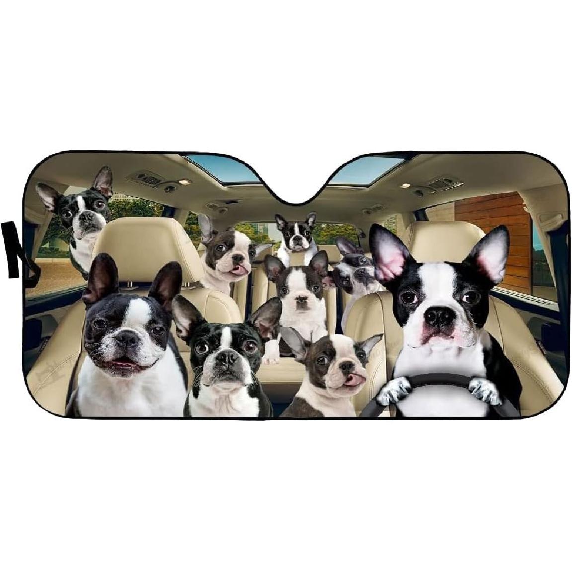 Windshield Sun Shade Boston Terrier Car Sun Shade Cover Heat Reflector Keeping Your Vehicle Cooler for Most Sedans SUV Truck Automotive 51x28in 55 x 30
Windshield Sun Shade Boston Terrier Car Sun Shade Cover Heat Reflector Keeping Your Vehicle Cooler for Most Sedans SUV Truck Automotive 51x28in 55 x 30