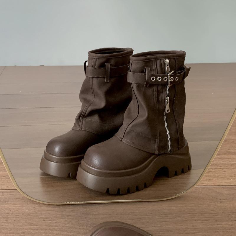 Vintage Platform Height Increase Women Pipe Ankle Short Boots Autumn Winter Ladies Thick Heel Knight Boots botines para mujeres 35
Vintage Platform Height Increase Women Pipe Ankle Short Boots Autumn Winter Ladies Thick Heel Knight Boots botines para mujeres 35