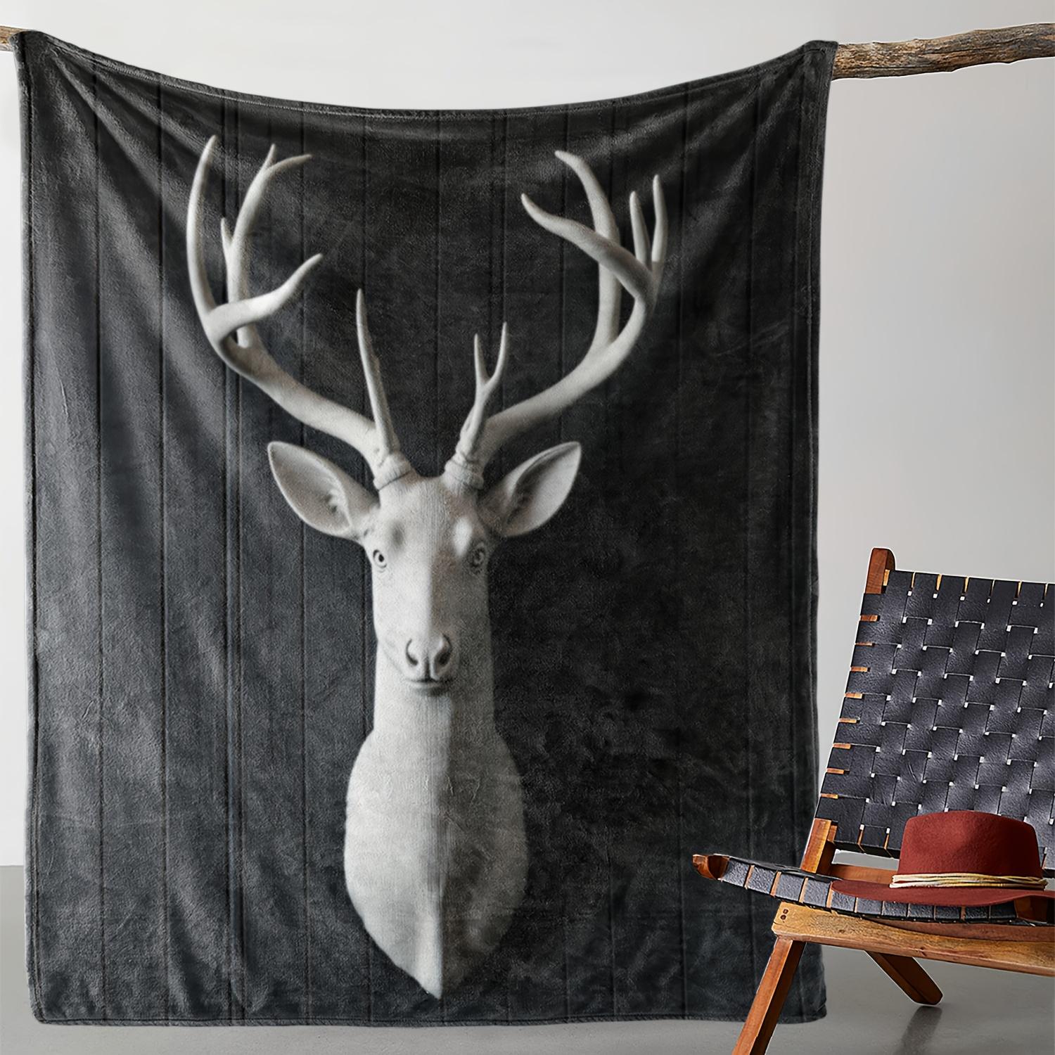 1pc Vintage White Deer Head Print Flannel Blanket - Soft Polyester, All-Season Cozy Throw for Sofa, Bed, Car, Office 130x150cm
1pc Vintage White Deer Head Print Flannel Blanket - Soft Polyester, All-Season Cozy Throw for Sofa, Bed, Car, Office 130x150cm