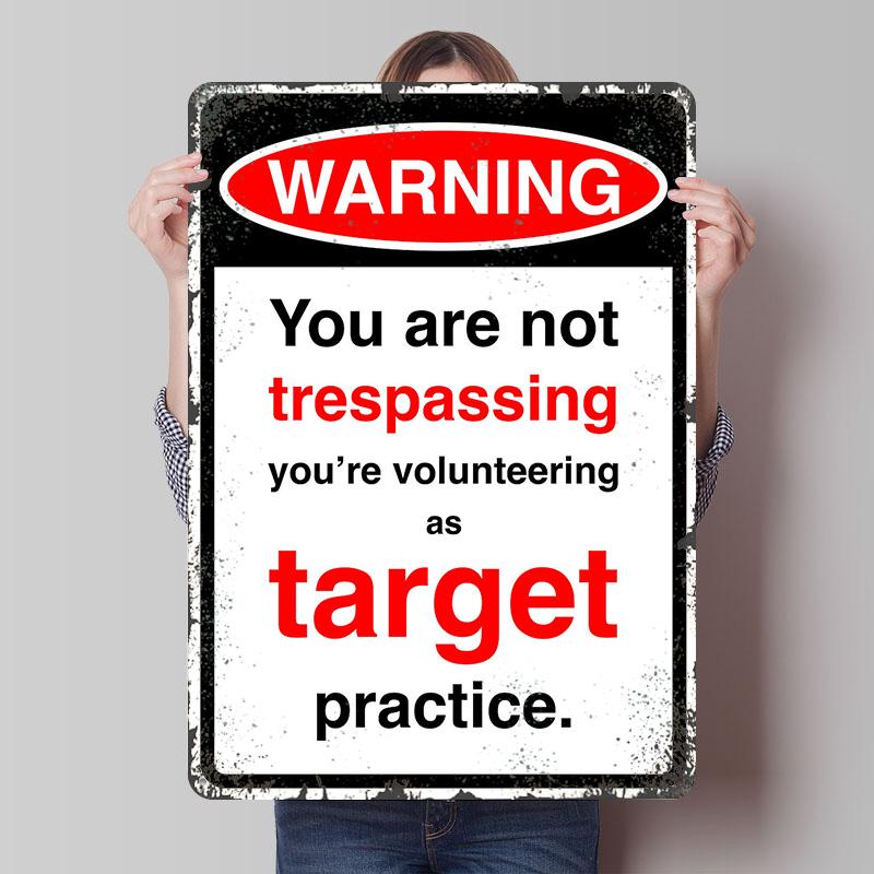 Target Practice Warning Sign Tinplate Poster Customized Wall Art Vintage Retro Metal Signs for Living Room Decorations Wand Deko 7.9x11.8In(20x30cm)
Target Practice Warning Sign Tinplate Poster Customized Wall Art Vintage Retro Metal Signs for Living Room Decorations Wand Deko 7.9x11.8In(20x30cm)