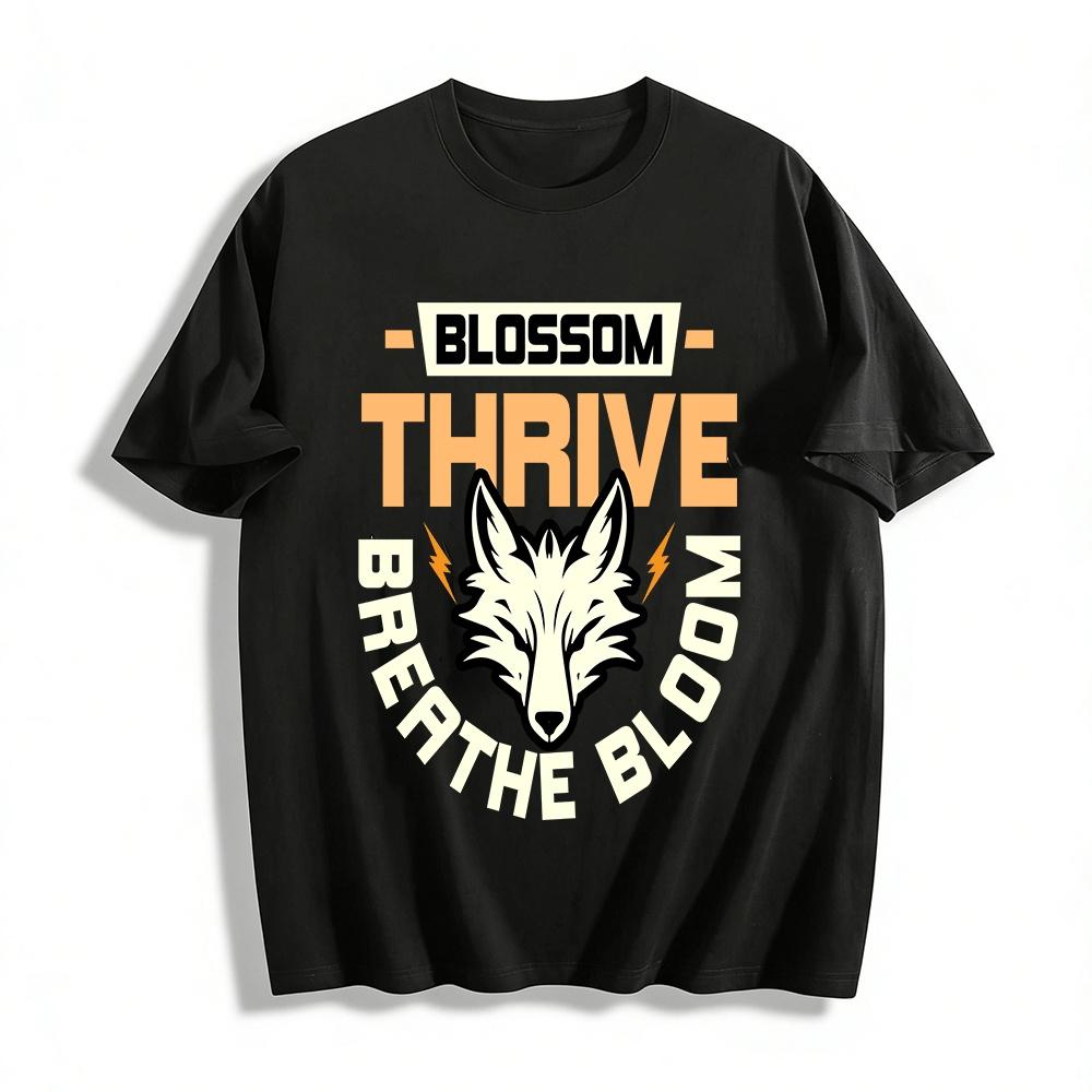 Blossom Thrive Breathe Bloom Wolf Graphic Print Casual Tee Pure cotton T-shirt XXS
Blossom Thrive Breathe Bloom Wolf Graphic Print Casual Tee Pure cotton T-shirt XXS
