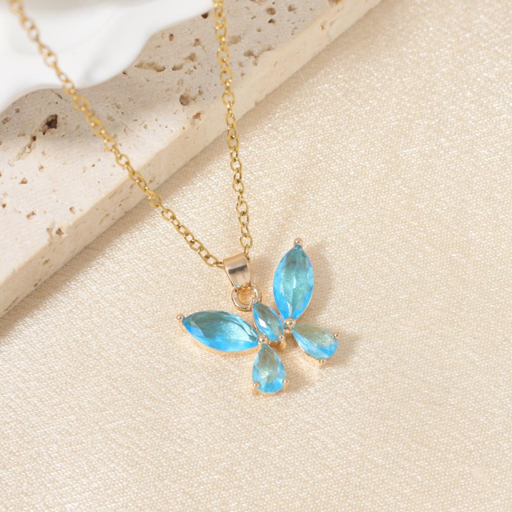 Cute Blue Butterfly Artificial Crystal Necklace, Golden Chain, Dainty Pendant for Women, Perfect Gift for Girlfriend, Bridesmaid синій
Cute Blue Butterfly Artificial Crystal Necklace, Golden Chain, Dainty Pendant for Women, Perfect Gift for Girlfriend, Bridesmaid синій