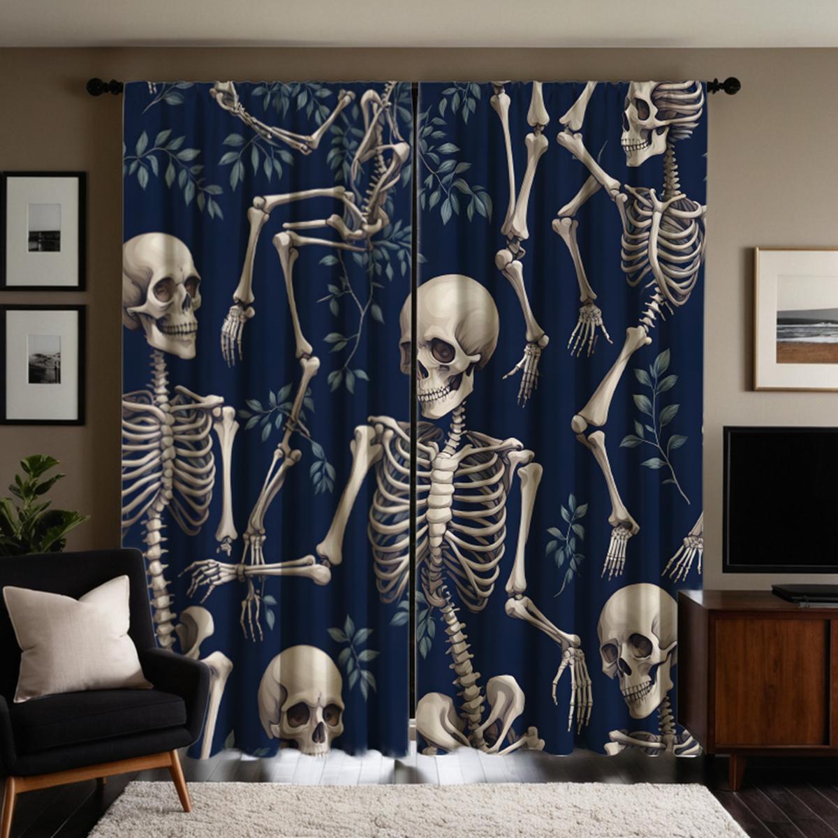 Комплект из 2 шт. HD Хэллоуин Череп Скелет зеленые листья занавески Черный галстук цифровой печатный занавес Домашний декор стиль Украсьте гостиную ro W52H63inchW132H160cm
Комплект из 2 шт. HD Хэллоуин Череп Скелет зеленые листья занавески Черный галстук цифровой печатный занавес Домашний декор стиль Украсьте гостиную ro W52H63inchW132H160cm