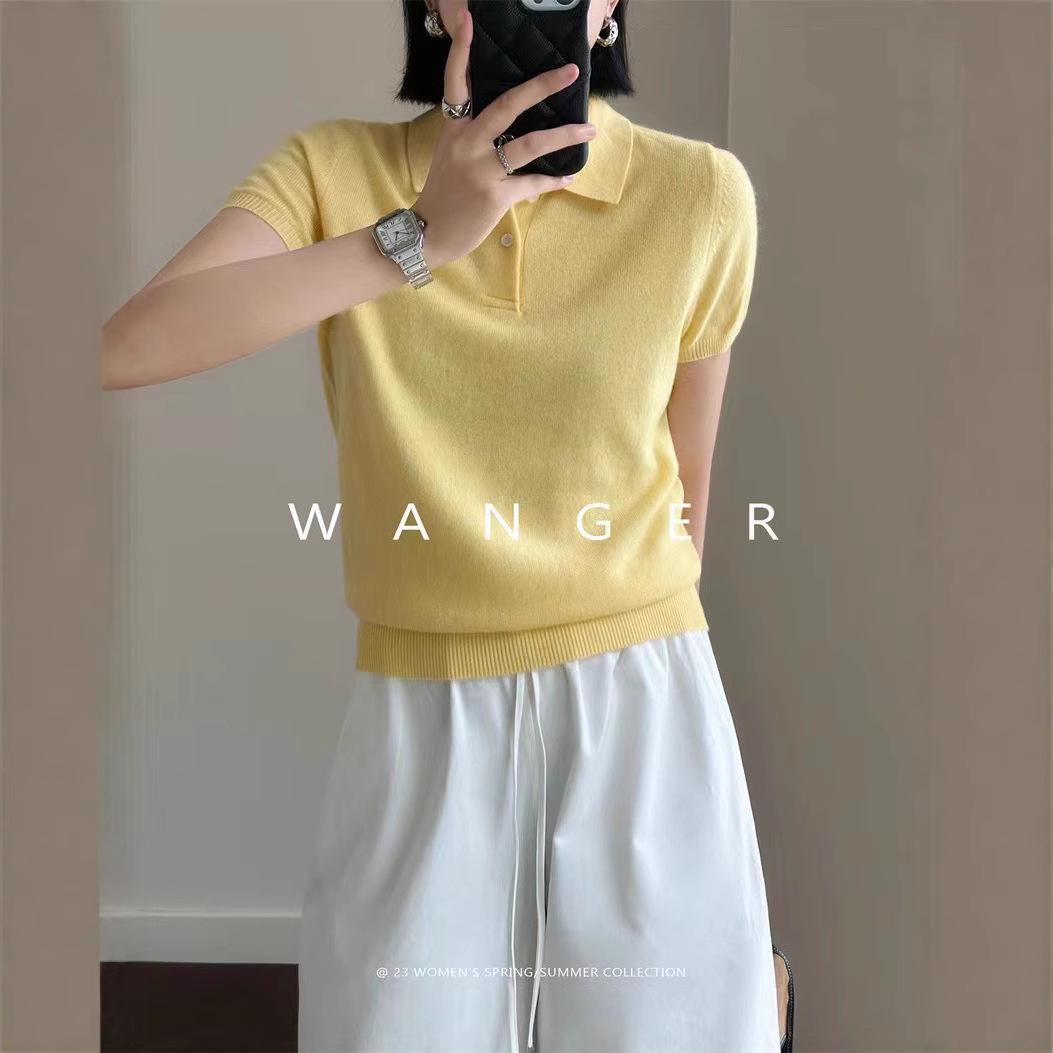 Women s Spring/Summer Short Sleeve Wool Polo Shirt - Solid Color, Turn-Down Collar Knit Top Large
Women s Spring/Summer Short Sleeve Wool Polo Shirt - Solid Color, Turn-Down Collar Knit Top Large