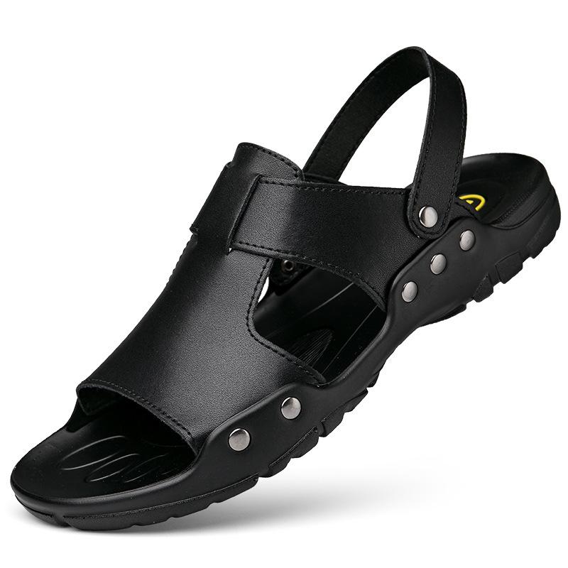Летние новые мужские легкие шлепанцы из коровьей кожи с металлической пряжкой, повседневные мужские сандалии большого размера для улицы, мужская обувь 52 чёрный
Летние новые мужские легкие шлепанцы из коровьей кожи с металлической пряжкой, повседневные мужские сандалии большого размера для улицы, мужская обувь 52 чёрный