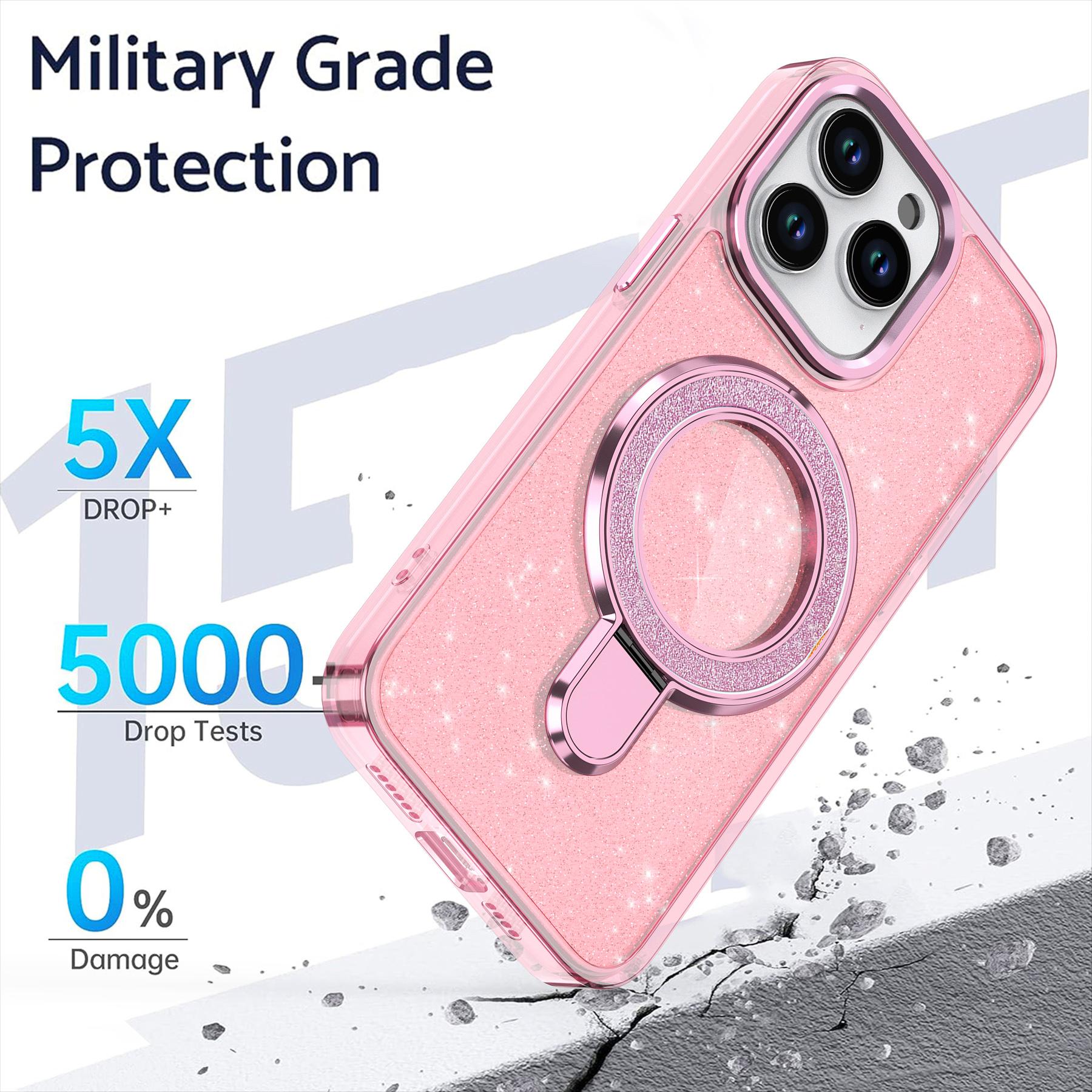 For iPhone 16 Pro Max Hybrid Case TPU+PC Kickstand Phone Protector Glitter Design Transparent
For iPhone 16 Pro Max Hybrid Case TPU+PC Kickstand Phone Protector Glitter Design Transparent