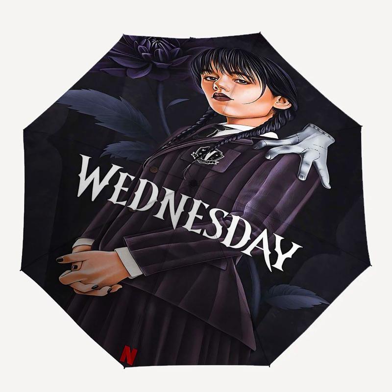 1pc Wednesday Addams Netflix Automatic Open Close Umbrella with 8-Rib Windproof Canopy Compact Portable Travel Umbrella10289
1pc Wednesday Addams Netflix Automatic Open Close Umbrella with 8-Rib Windproof Canopy Compact Portable Travel Umbrella10289