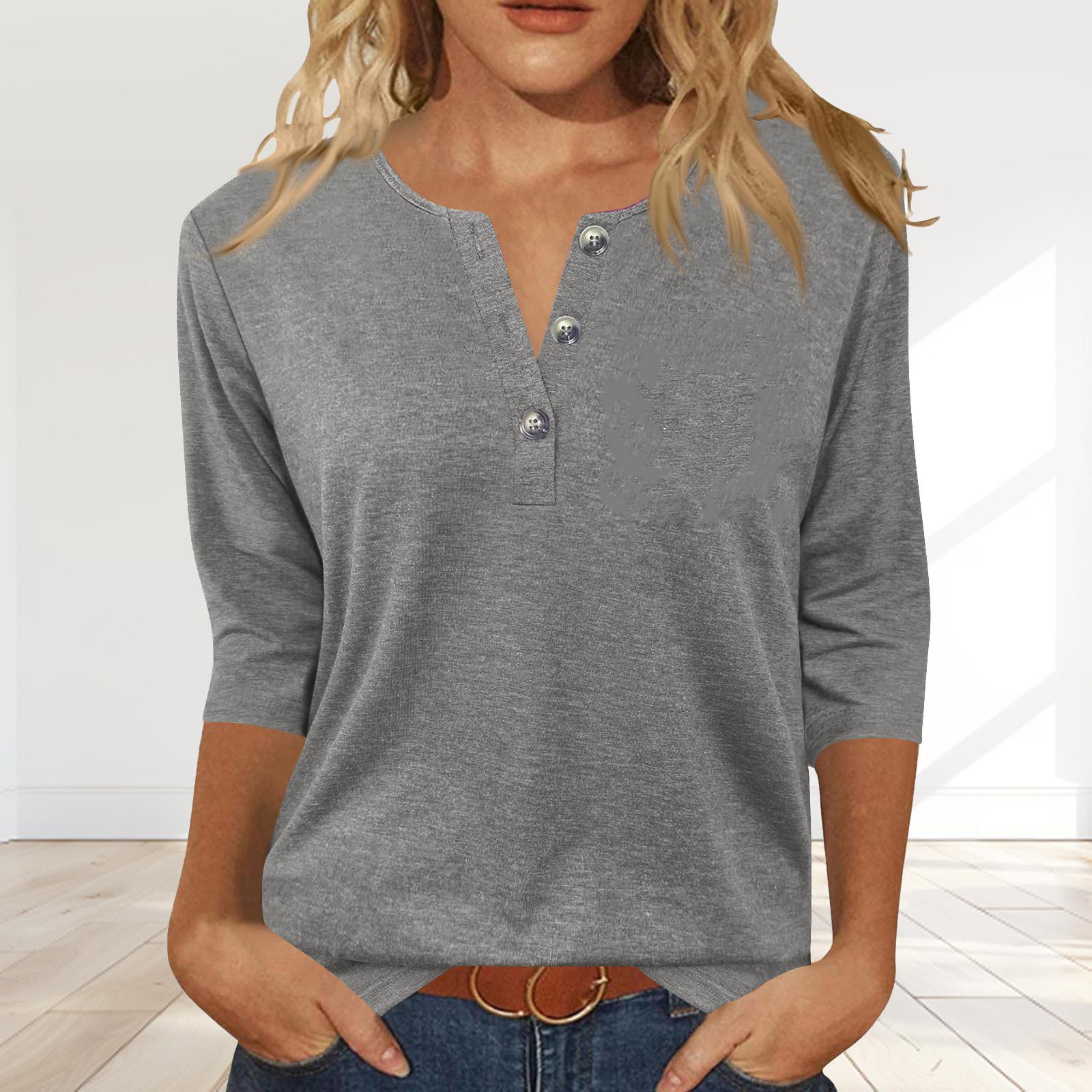 Women s Fashionable Casual Button-down Collar Three-quarter Sleeve T-shirt Top S
Women s Fashionable Casual Button-down Collar Three-quarter Sleeve T-shirt Top S