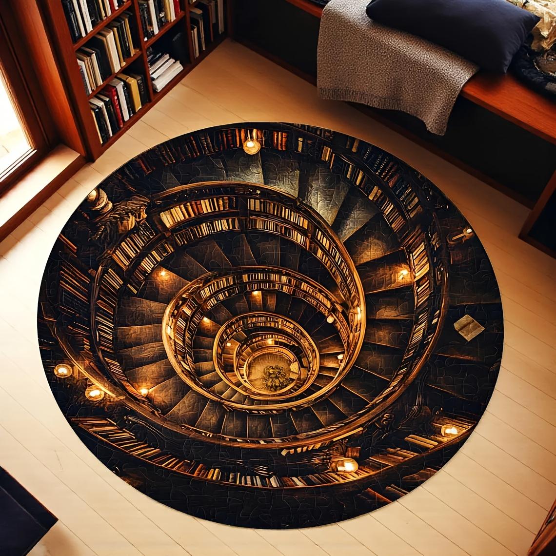 3D Library Spiral Stairs Round Area Rug For Living Room Bedroom Visual Illusion Large Carpet Home Decor Non-slip Floor Mat Rugs 80cm x 80cm
3D Library Spiral Stairs Round Area Rug For Living Room Bedroom Visual Illusion Large Carpet Home Decor Non-slip Floor Mat Rugs 80cm x 80cm