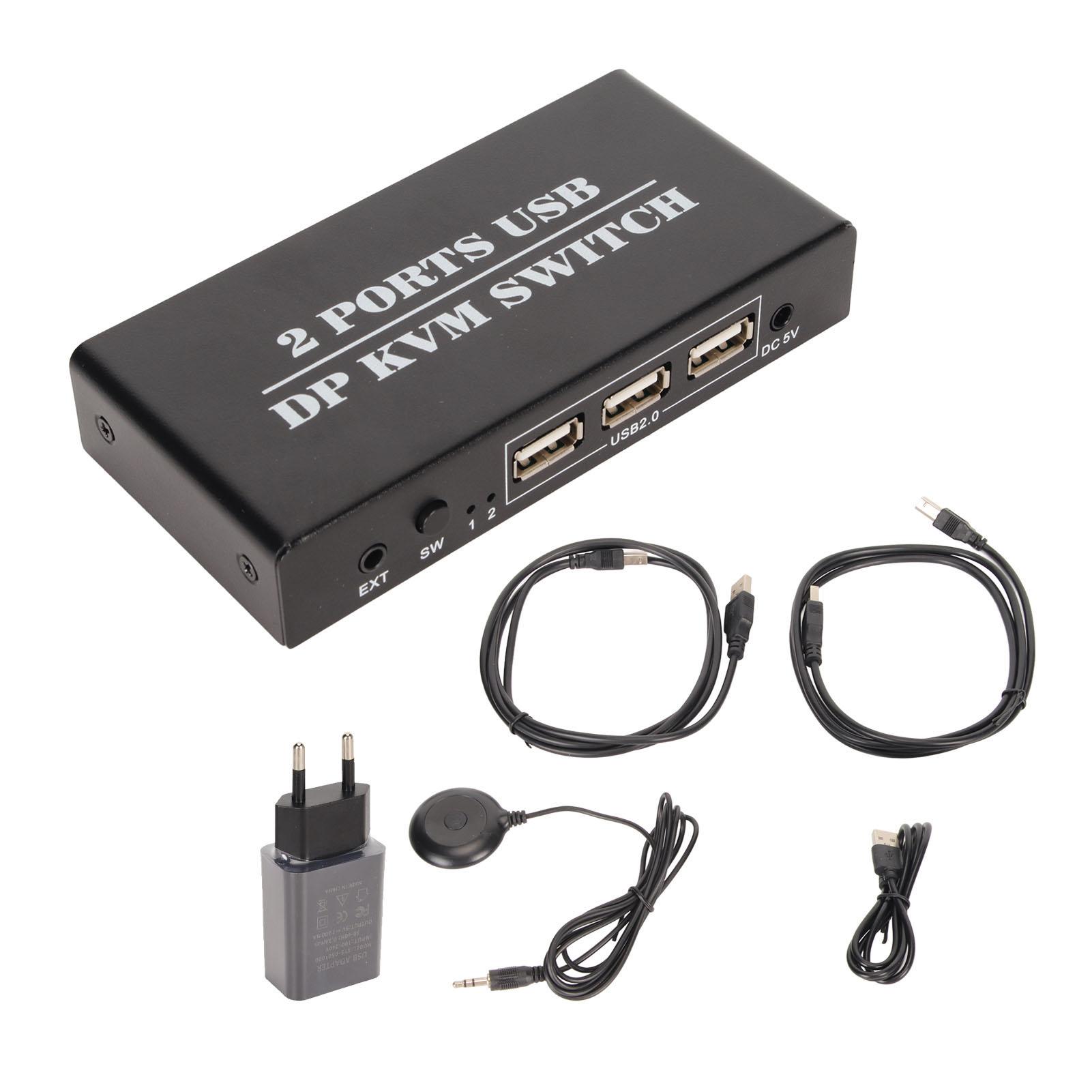 DisplayPort KVM-переключатель 2 порта 4K 60 Гц двухрежимный алюминиевый сплав Plug and Play KVM-переключатель для EU Plug
DisplayPort KVM-переключатель 2 порта 4K 60 Гц двухрежимный алюминиевый сплав Plug and Play KVM-переключатель для EU Plug