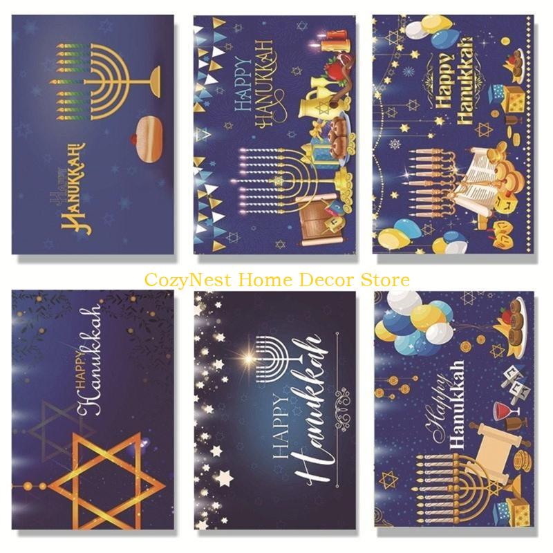 92MF Festive Hanukkah Cards 5Set Religious Holiday Greeting Cards with Glitter and Envelopes China Mainland
92MF Festive Hanukkah Cards 5Set Religious Holiday Greeting Cards with Glitter and Envelopes China Mainland