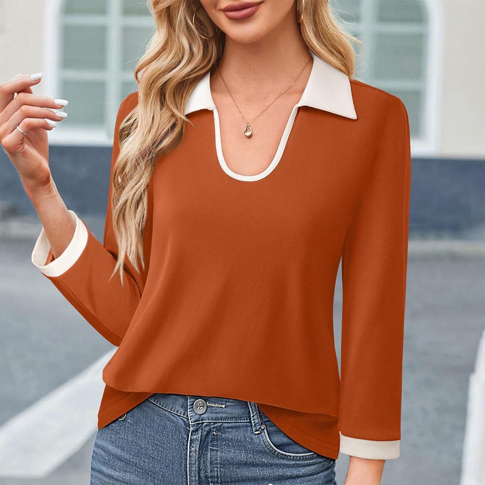 Женская свободная повседневная футболка с цветными блоками, длинными рукавами, V-образным вырезом и закругленным краем XL шафрановый
Женская свободная повседневная футболка с цветными блоками, длинными рукавами, V-образным вырезом и закругленным краем XL шафрановый