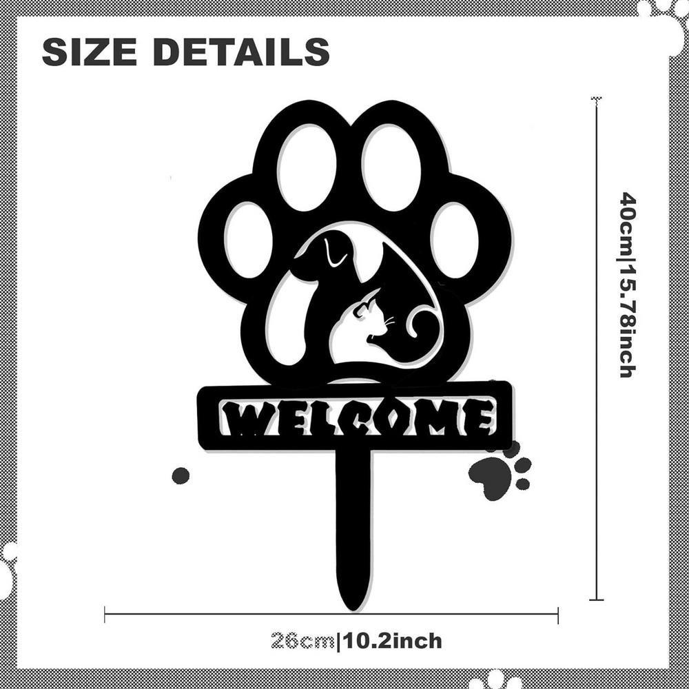 Metal Stake Garden Decor Outdoor Decorations Metal Yard Art Dog Footprint Lawn Ornaments Sturdy Cute Garden Statues Animal
Metal Stake Garden Decor Outdoor Decorations Metal Yard Art Dog Footprint Lawn Ornaments Sturdy Cute Garden Statues Animal