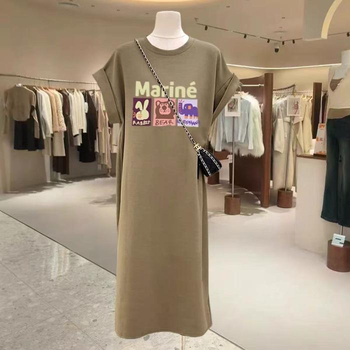 A Casual and Laid-back Short-sleeved Dress for Women, A New Summer Korean Style Loose Mid-length Straight T-shirt Dress M хакі
A Casual and Laid-back Short-sleeved Dress for Women, A New Summer Korean Style Loose Mid-length Straight T-shirt Dress M хакі