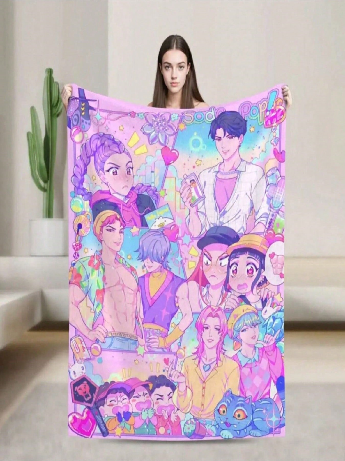 K-Pop Group Cozy Super Soft Blanket, Lovely Anime Character Warm Throw Blanket For Living Room,Home Decor 75X95CM сірий колір
K-Pop Group Cozy Super Soft Blanket, Lovely Anime Character Warm Throw Blanket For Living Room,Home Decor 75X95CM сірий колір